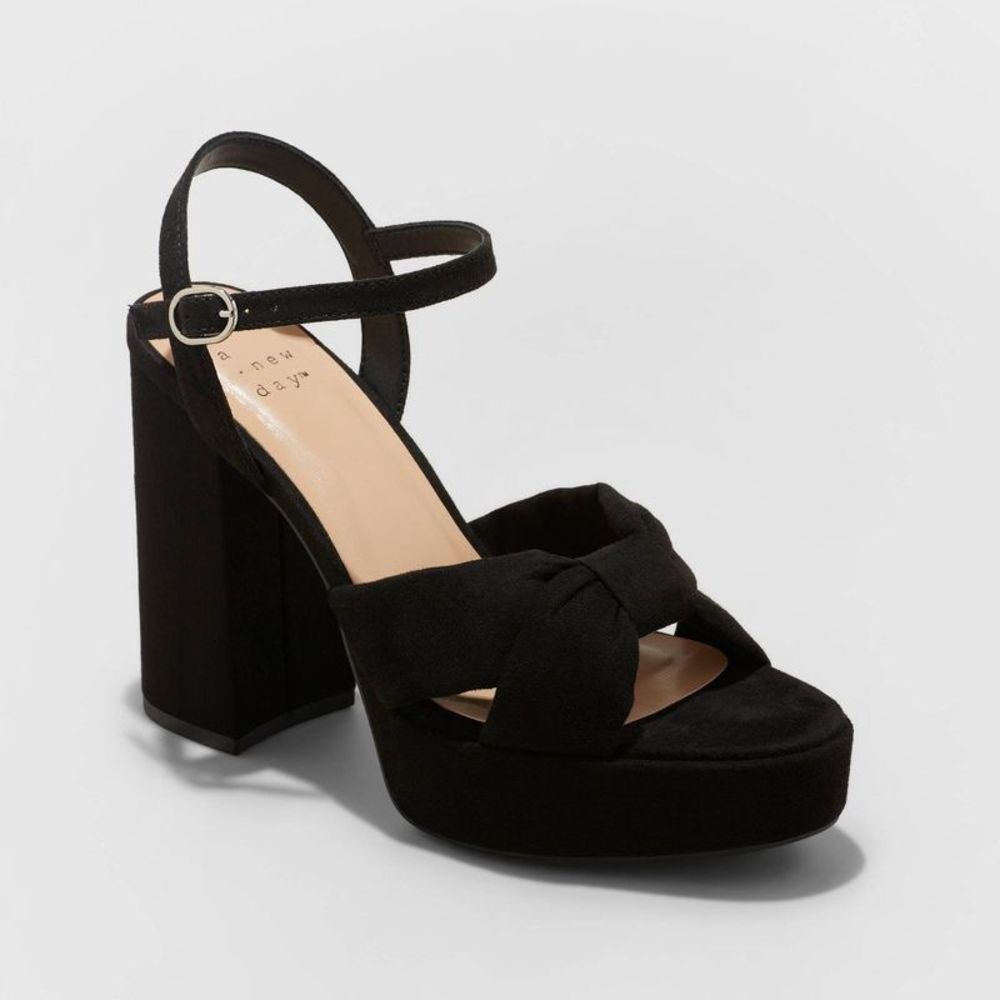 a new day Black Platform Block Heel Sandals